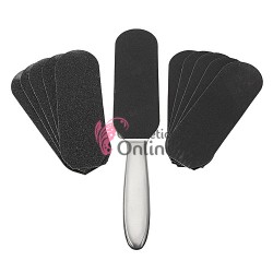 Pila de pedichiura cu 2 suprafete diferite si 10 smirghel de schimb Cod C003